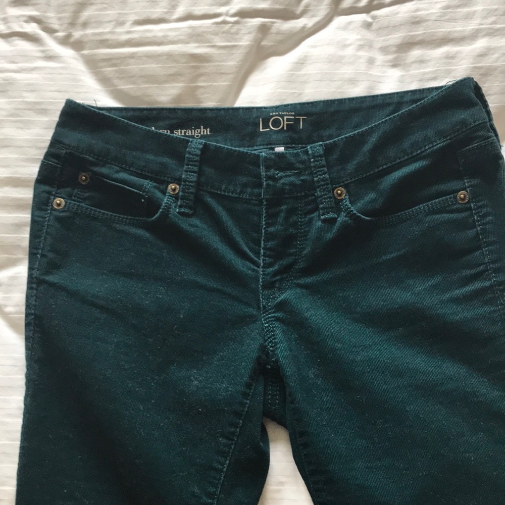 Loft forest green corduroy pants